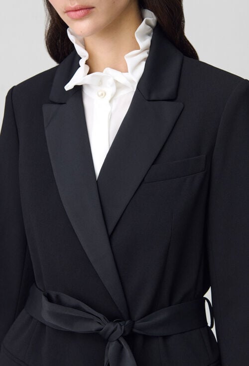 Claudie Veste Tailleur Boutonnée Ceinturée Pour Femme