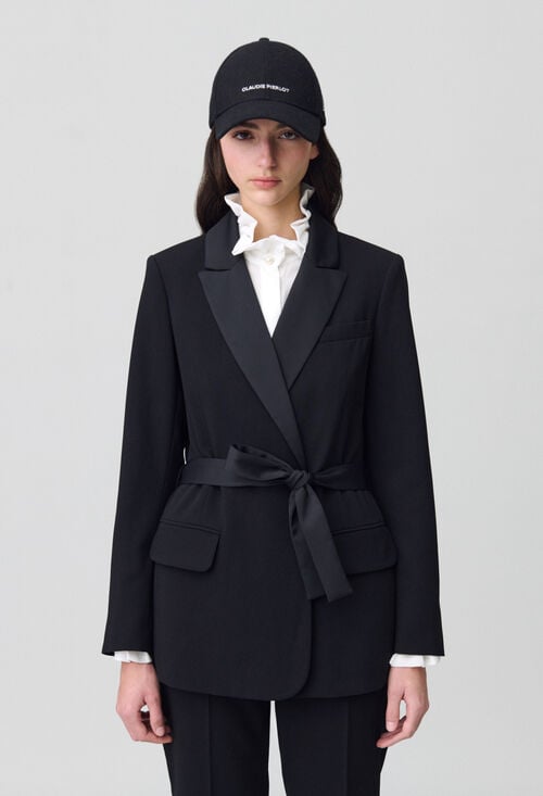 Claudie Veste Tailleur Boutonnée Ceinturée Pour Femme
