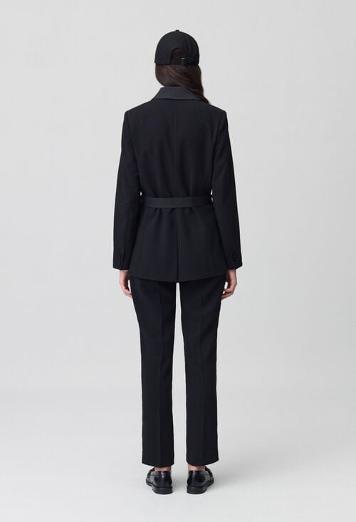 Claudie Veste Tailleur Boutonnée Ceinturée Pour Femme