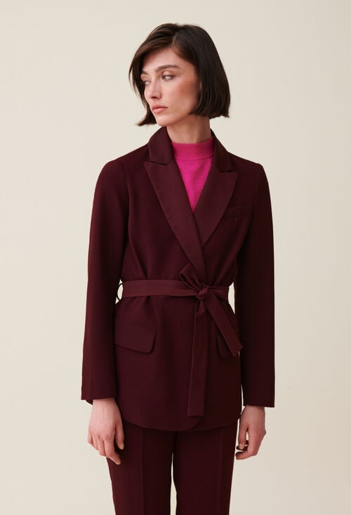 Claudie Veste Tailleur Boutonnée Ceinturée Pour Femme