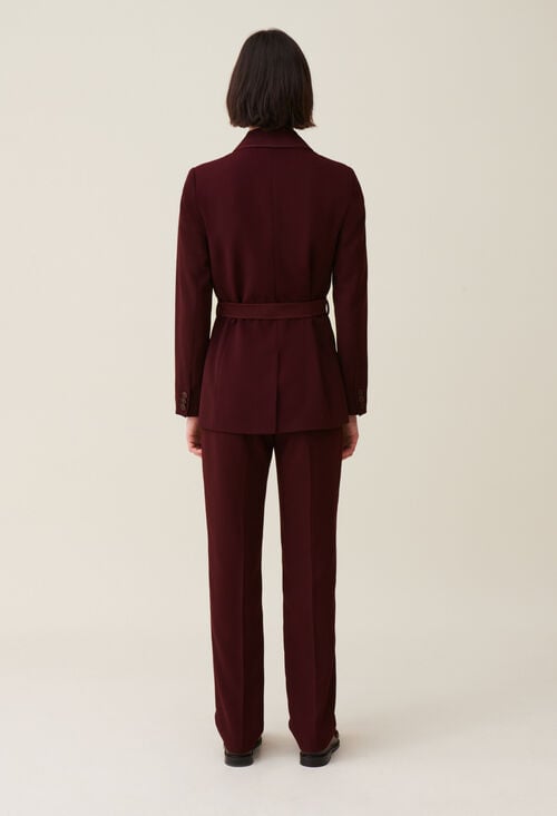 Claudie Veste Tailleur Boutonnée Ceinturée Pour Femme