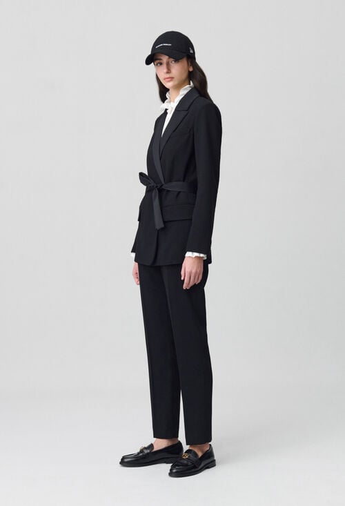 claudie Veste tailleur boutonnée ceinturée pour femme