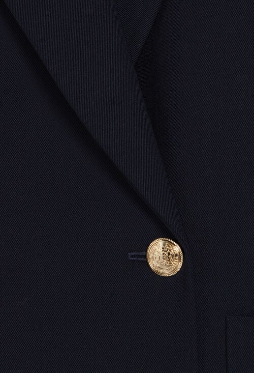 Claudie Veste Tailleur Double Boutonnage Bleue Pour Femme