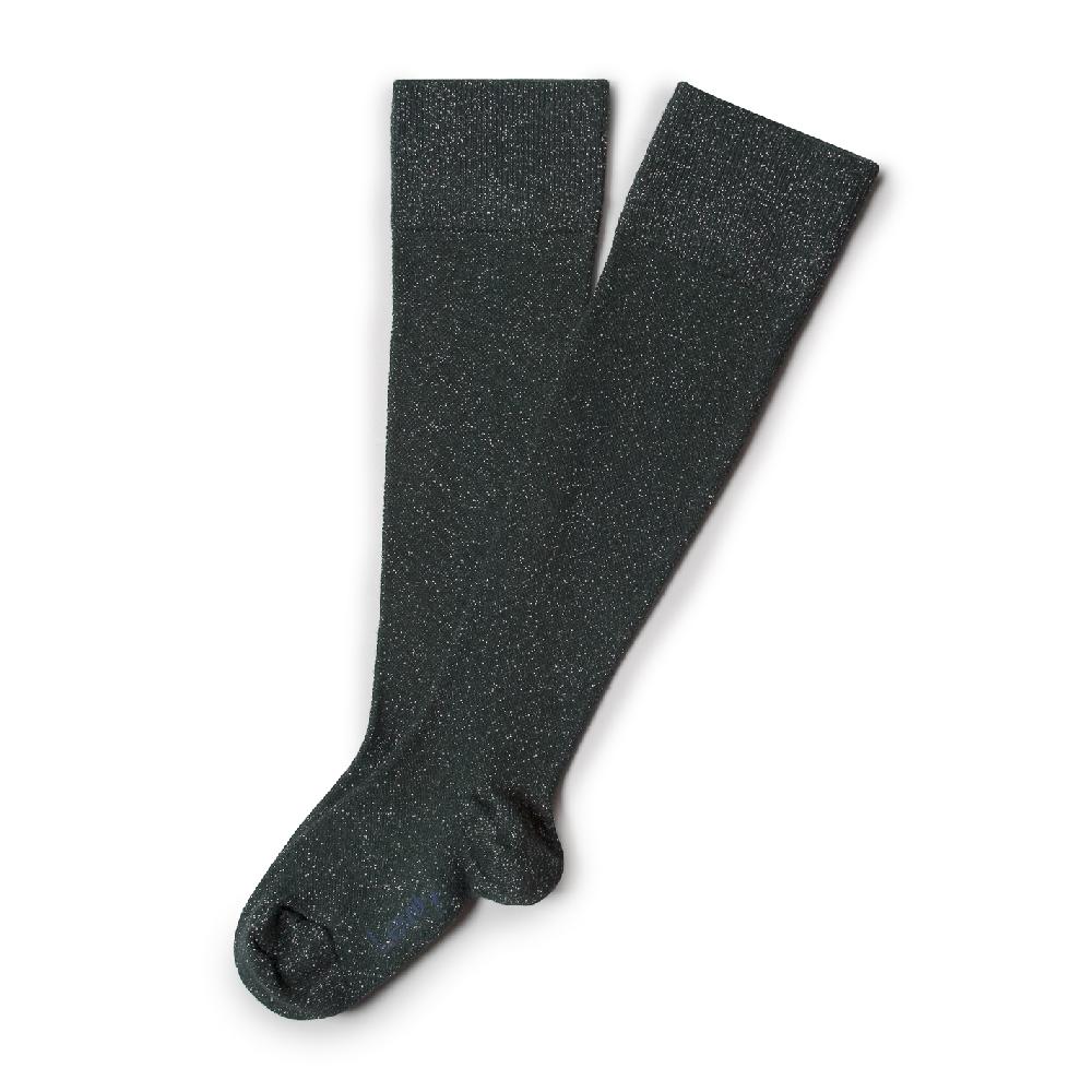 collégien Anne Sophie - Chaussettes hautes énergisantes Lévity en coton brillantes - Vert Forêt