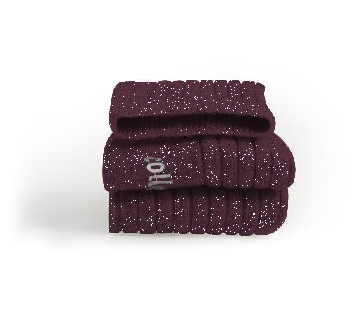 collégien Aurélie - Chaussettes à côtes en cachemire et laine Mérinos brillantes - Raisin