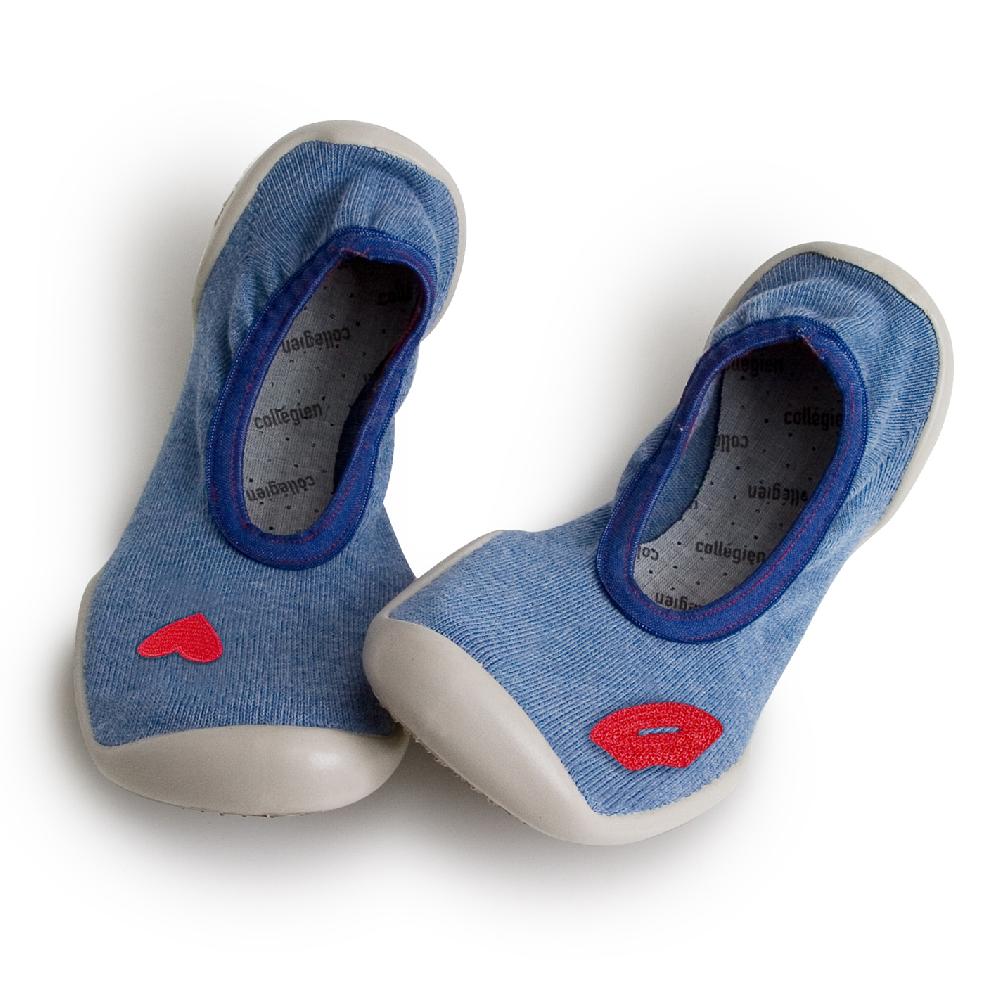 collégien Blue Jeans avec bouche et coeur - Ballerines