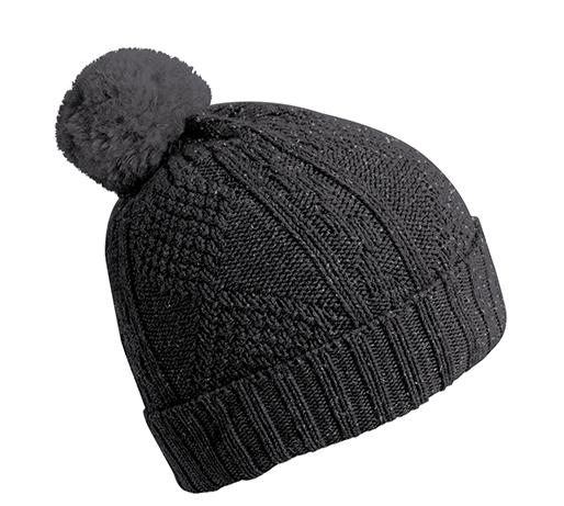 collégien Bonnet torsade laine brillante - Poivre collégien Bonnet torsade laine brillante - Poivre