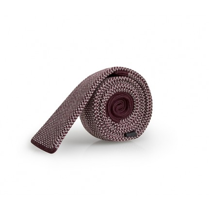 collégien Cravate Grain de Caviar - Aubergine