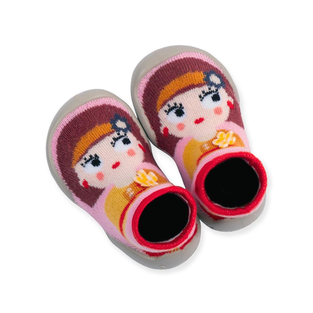 collégien Elisabeth avec fleur vichy - Chaussons