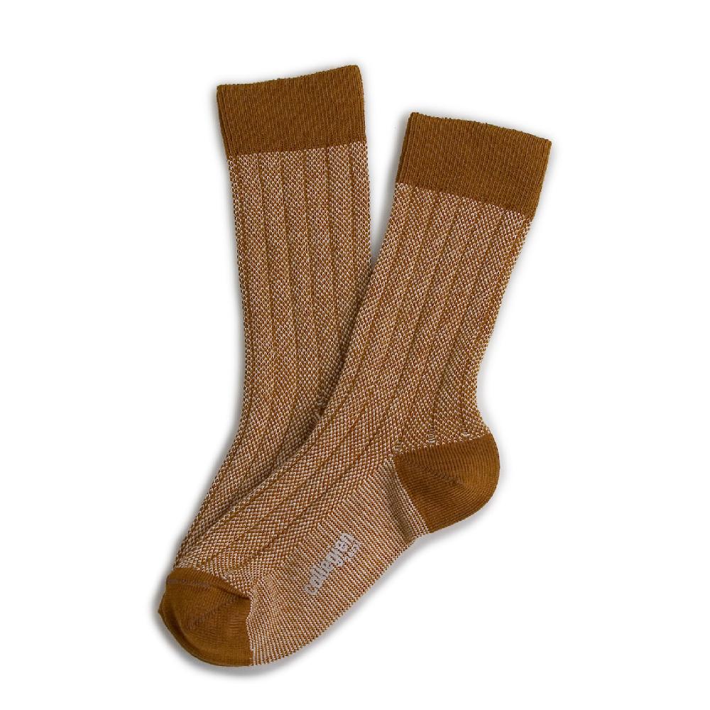 collégien Rétro - Chaussettes à côtes rétro - Moutarde