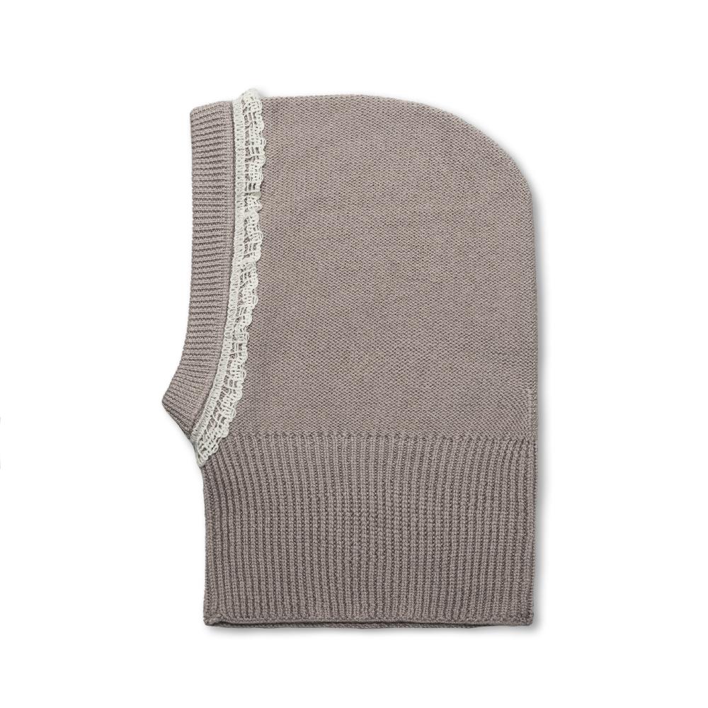 collégien Eve - Cagoule en laine Mérinos avec dentelle - Vieux Rose collégien Eve - Cagoule en laine Mérinos avec dentelle - Vieux Rose