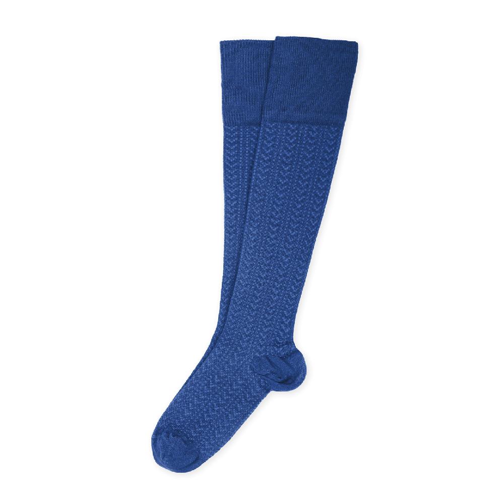 collégien Gabrielle - Chaussettes hautes énergisantes Lévity en maille ajourée et fil d'Ecosse - Bleu Saphir