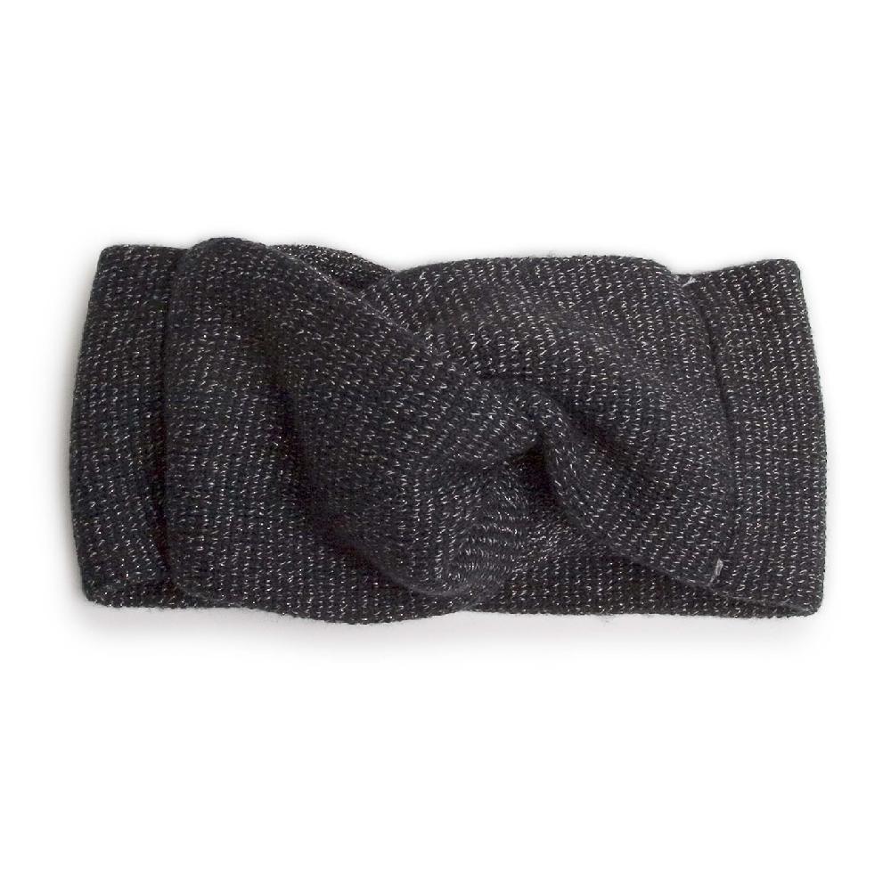 collégien Marie-Laure - Bandeau brillant en laine Mérinos - Noir de Charbon