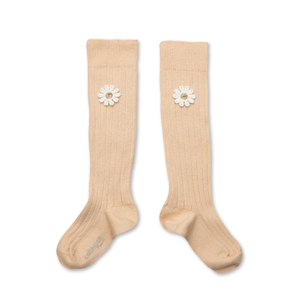 collégien Valentine - Chaussettes hautes avec marguerite - Sorbet