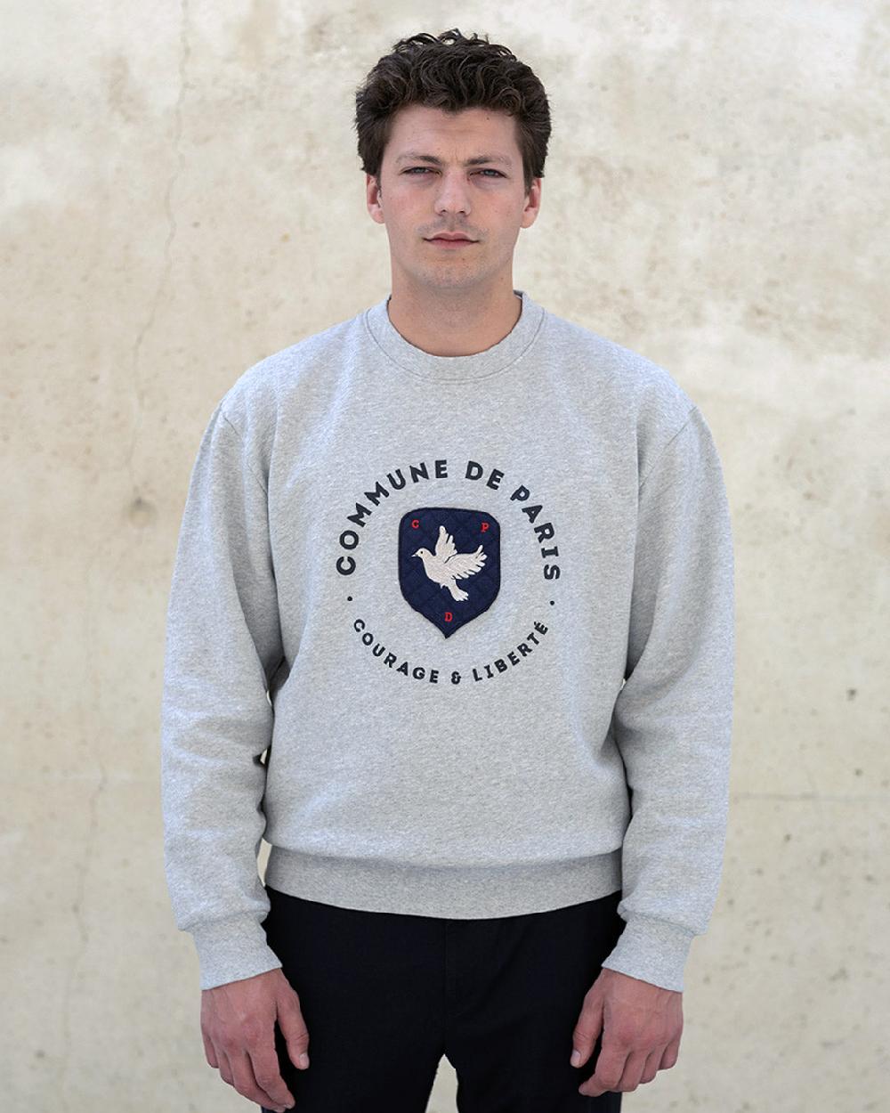 Commune De Paris Sweatshirt Blason Gris Chiné