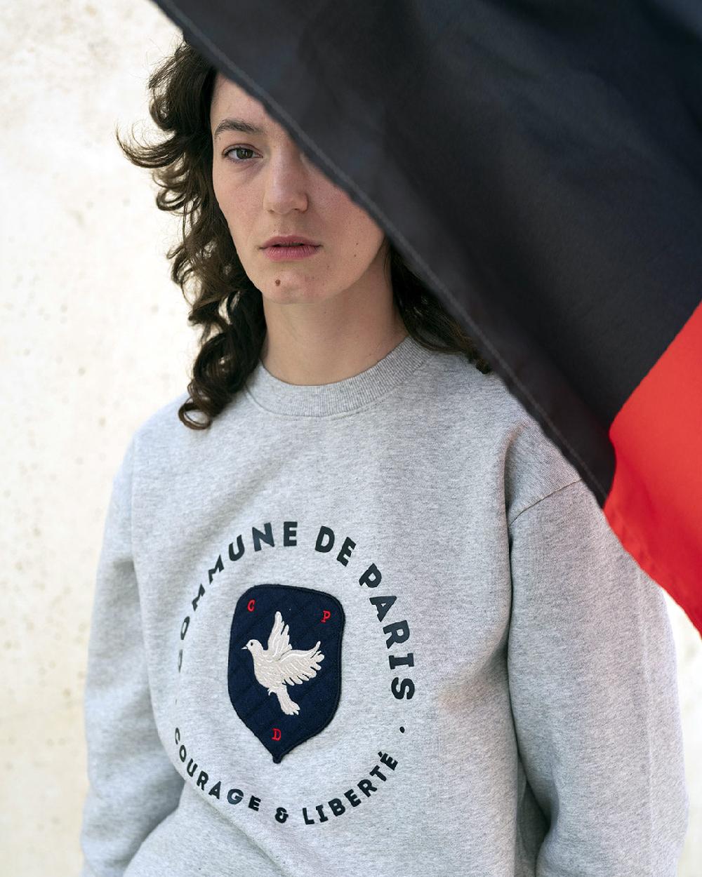 Commune De Paris Sweatshirt Blason Gris Chiné