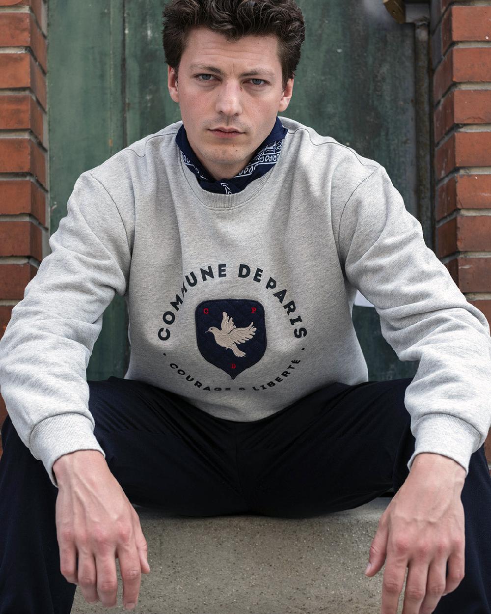 Commune De Paris Sweatshirt Blason Gris Chiné