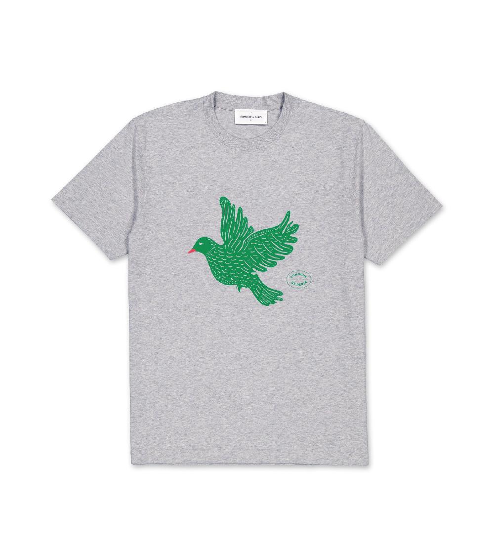 commune de paris Tee-shirt Colombe gris chiné
