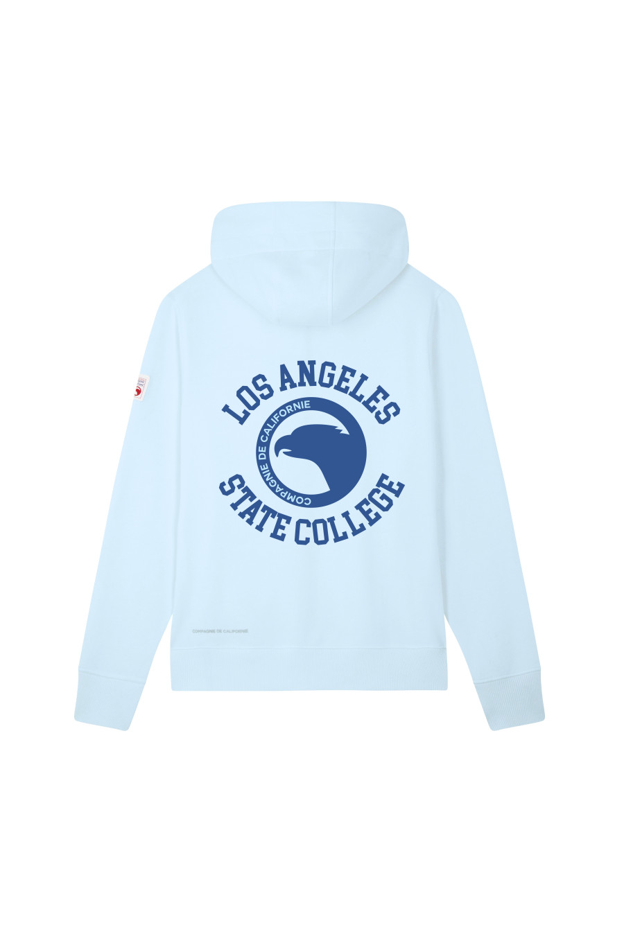 compagnie de californie AW25 GILET BLEU CIEL AVEC ECRITURE AU DOS