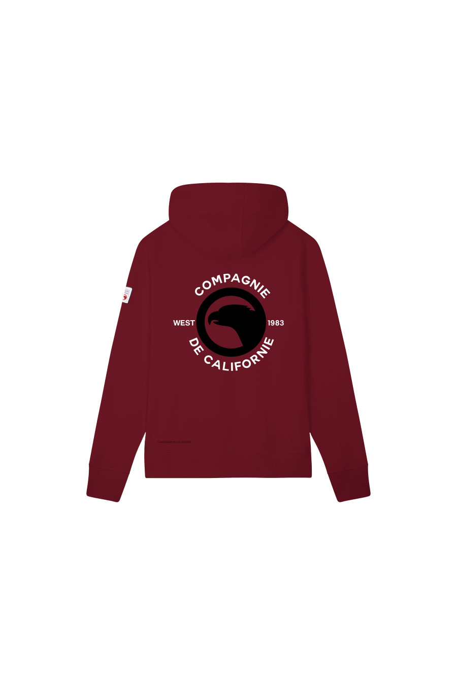 compagnie de californie AW25 SWEAT ZIP WEST 1983 AVEC CAPUCHE BORDEAUX