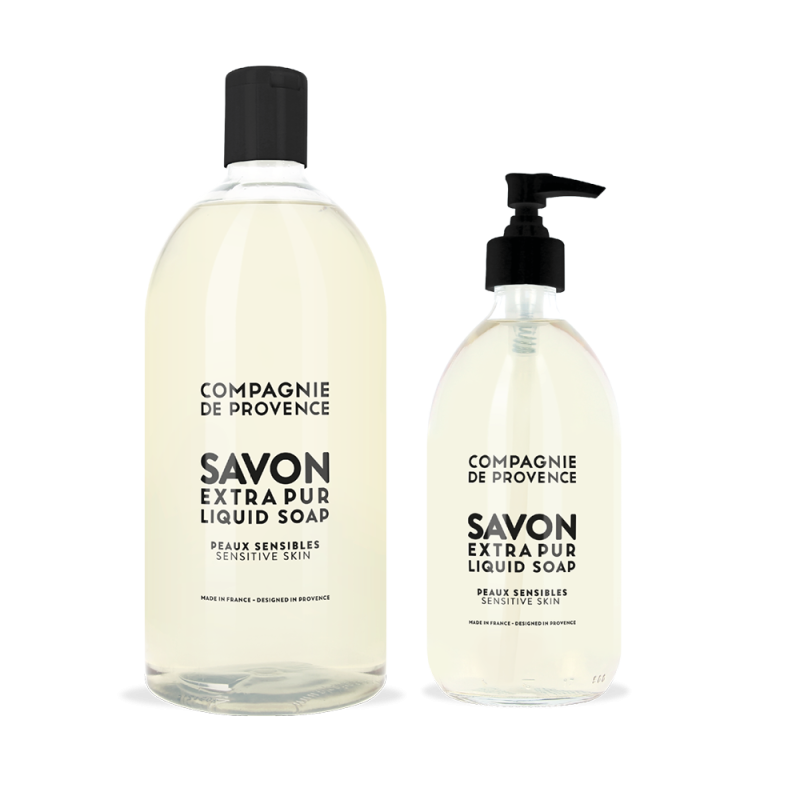 compagnie de provence Duo Savon Liquide Peaux Sensibles 495 ml & Recharge - La Compagnie de Provence