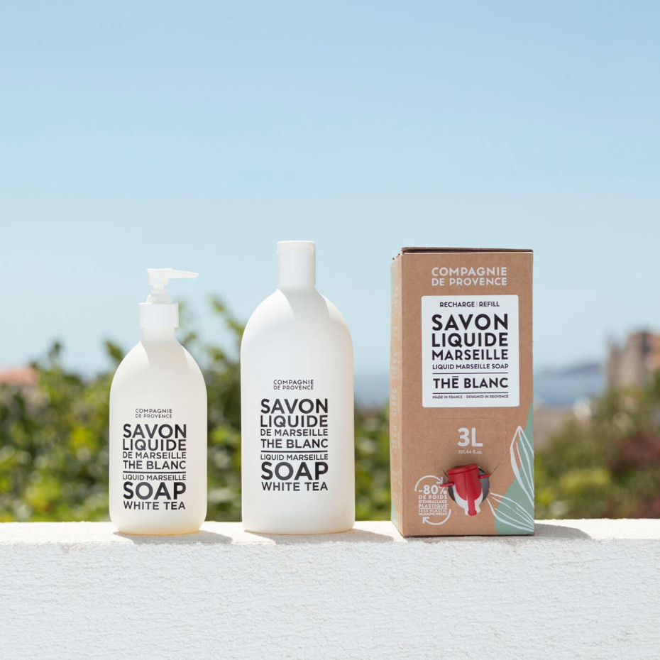 Compagnie De Provence Eco-Recharge 3L - Savon Liquide De Marseille Thé Blanc - La Compagnie De Provence