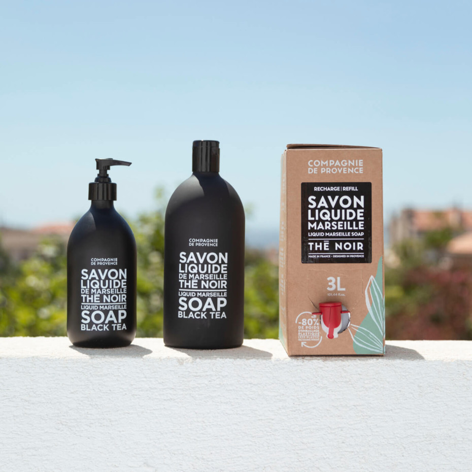 Compagnie De Provence Eco-Recharge 3L - Savon Liquide De Marseille Thé Noir - La Compagnie De Provence