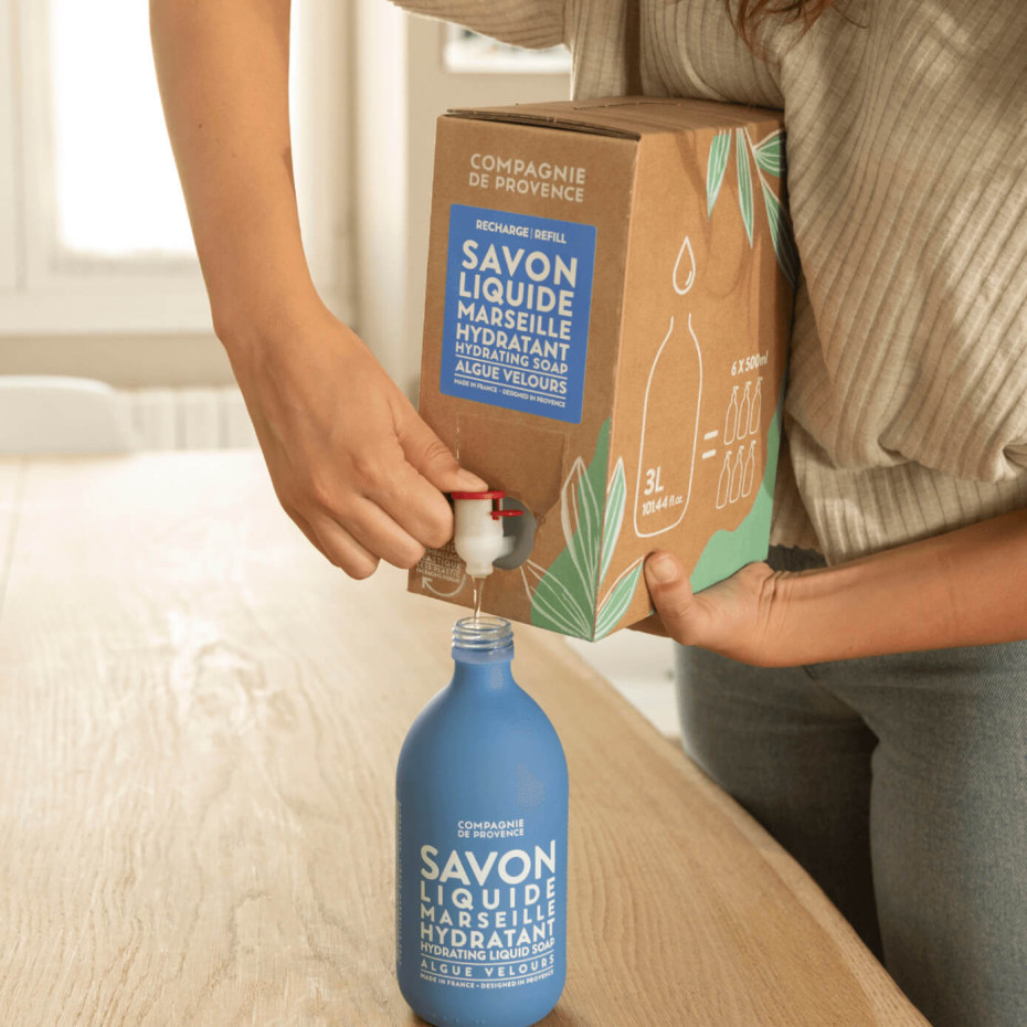 Compagnie De Provence Savon Liquide De Marseille - Eco-recharge 3L Algue Velours - Compagnie De Provence