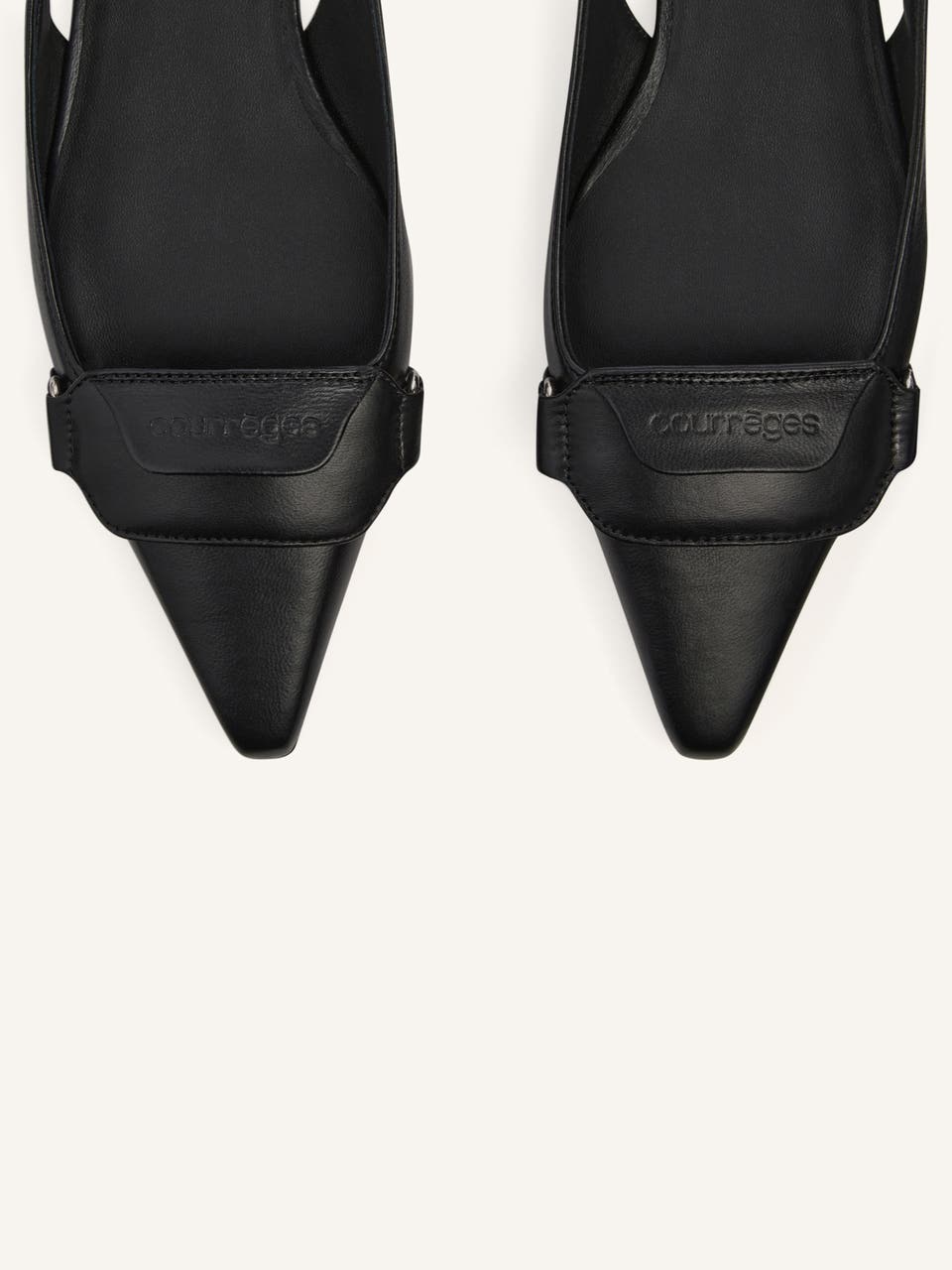 Courrèges BALLERINES SLINGBACK RACER EN CUIR