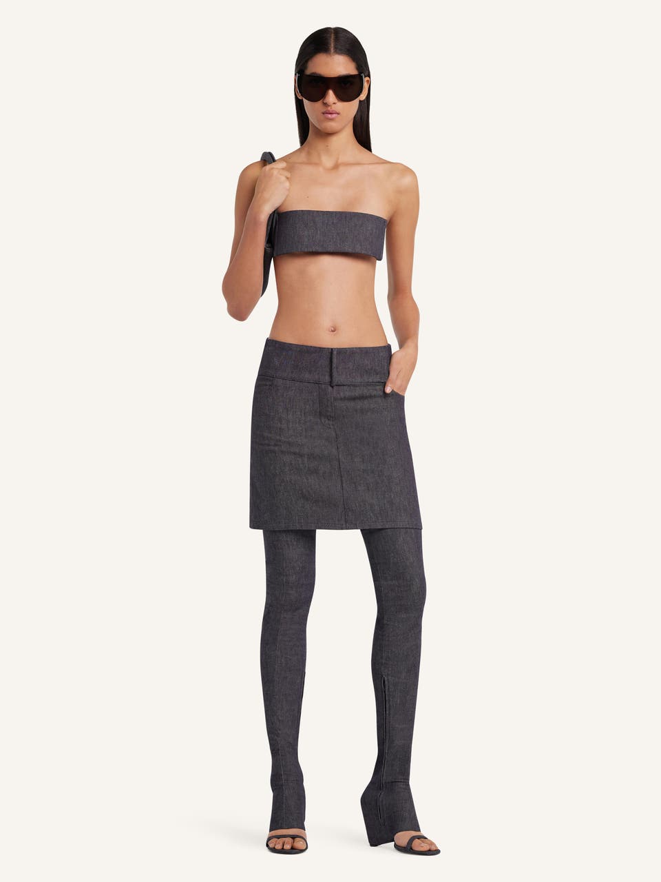 Courrèges BANDEAU CARRÉ MAGIQUE EN DENIM