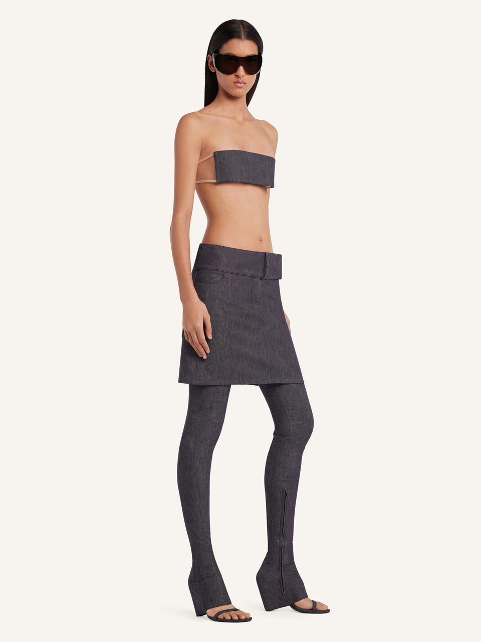 Courrèges BANDEAU CARRÉ MAGIQUE EN DENIM