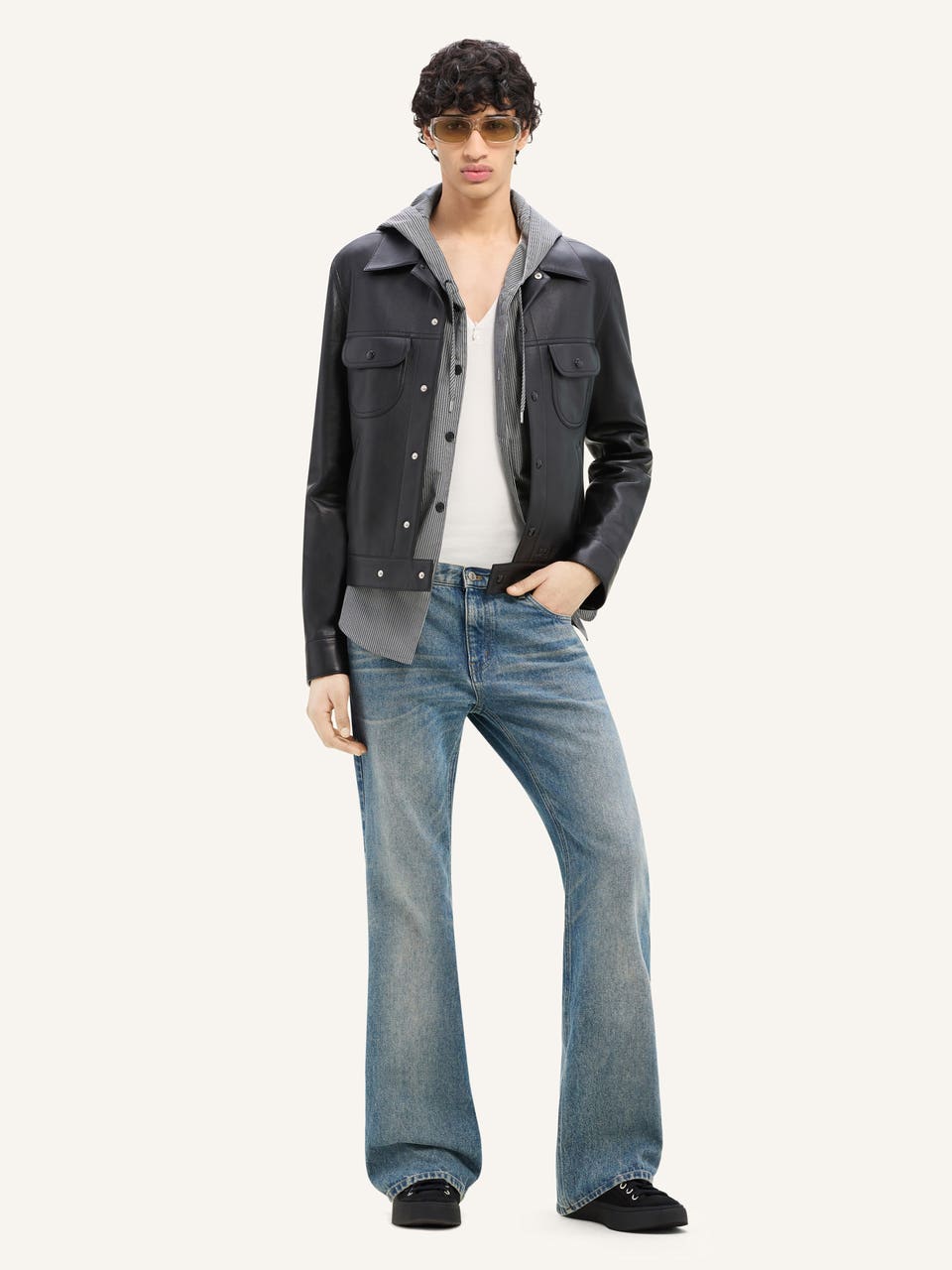 Courrèges BLOUSON TRUCKER EN CUIR