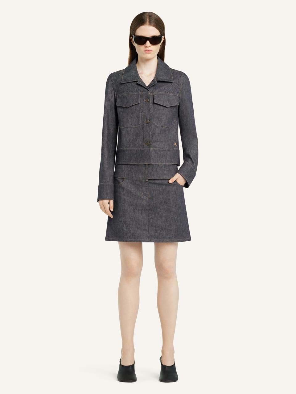 Courrèges BLOUSON TRUCKER UTILITAIRE EN DENIM