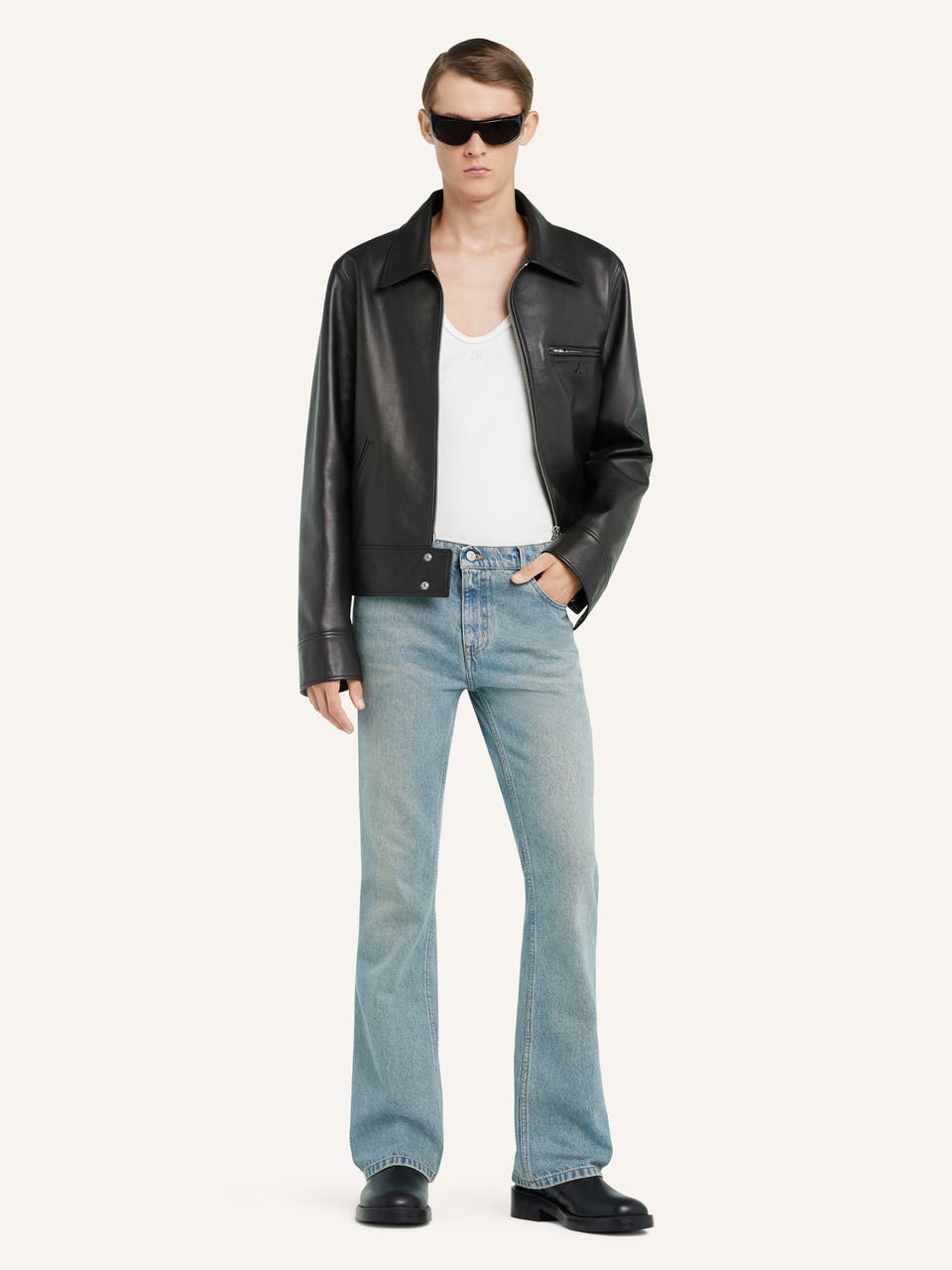 Courrèges BLOUSON ZIPPÉ EN CUIR