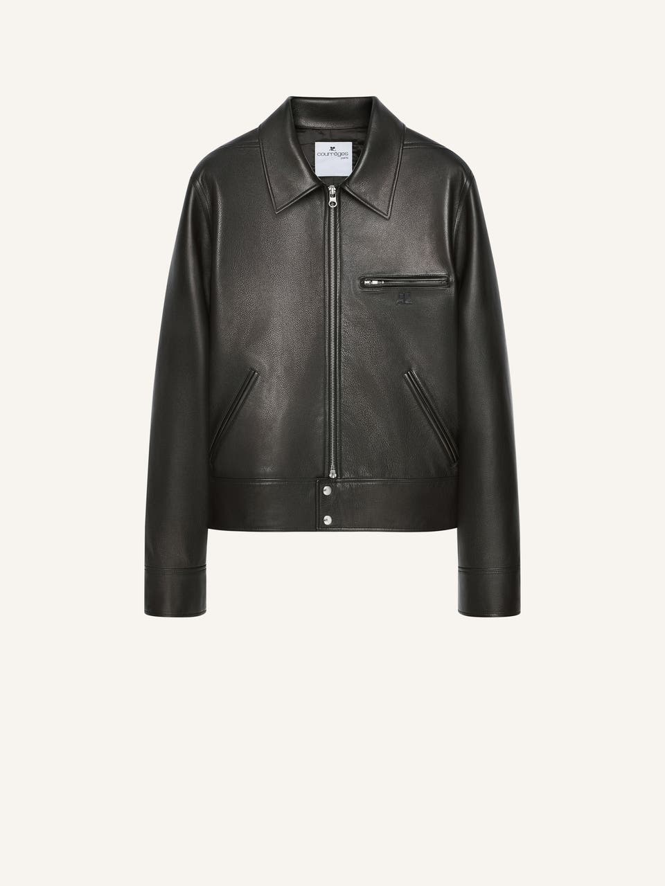 courrèges BLOUSON ZIPPÉ EN CUIR