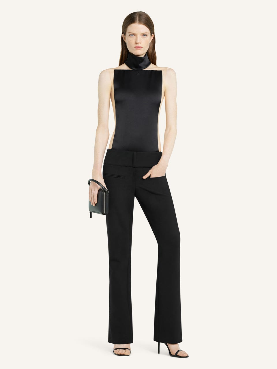 Courrèges BODY CARRÉ MAGIQUE COL MONTANT SATIN