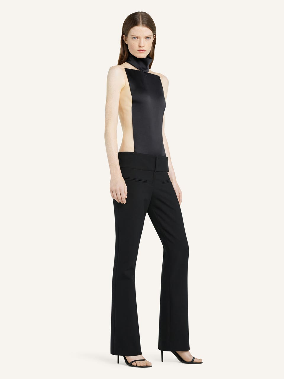 Courrèges BODY CARRÉ MAGIQUE COL MONTANT SATIN