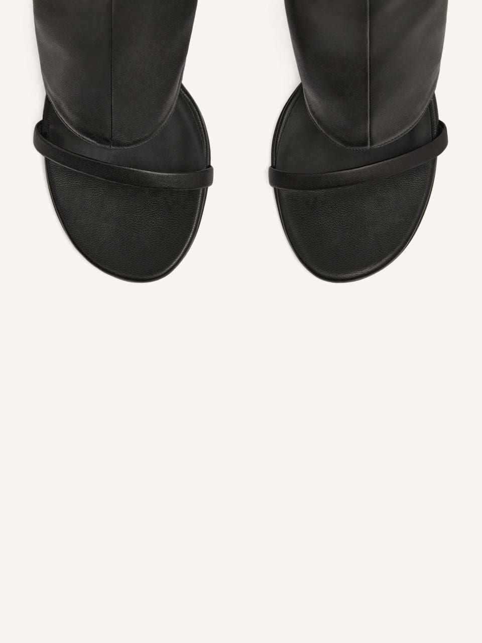 Courrèges BOTTES COMPENSÉES OBLIQUES EN CUIR