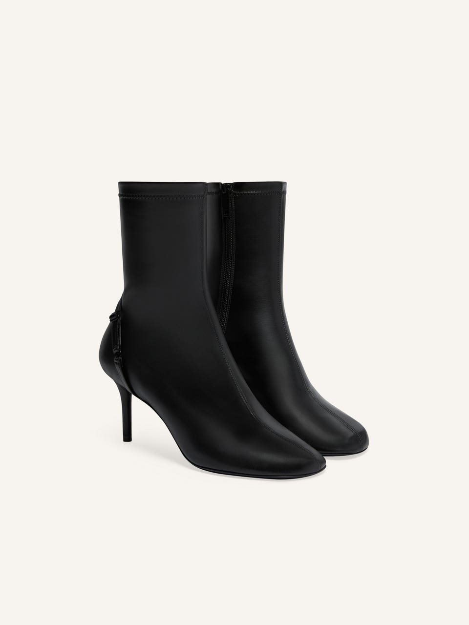 Courrèges BOTTINES OBLIQUE EFFET CUIR STRETCH