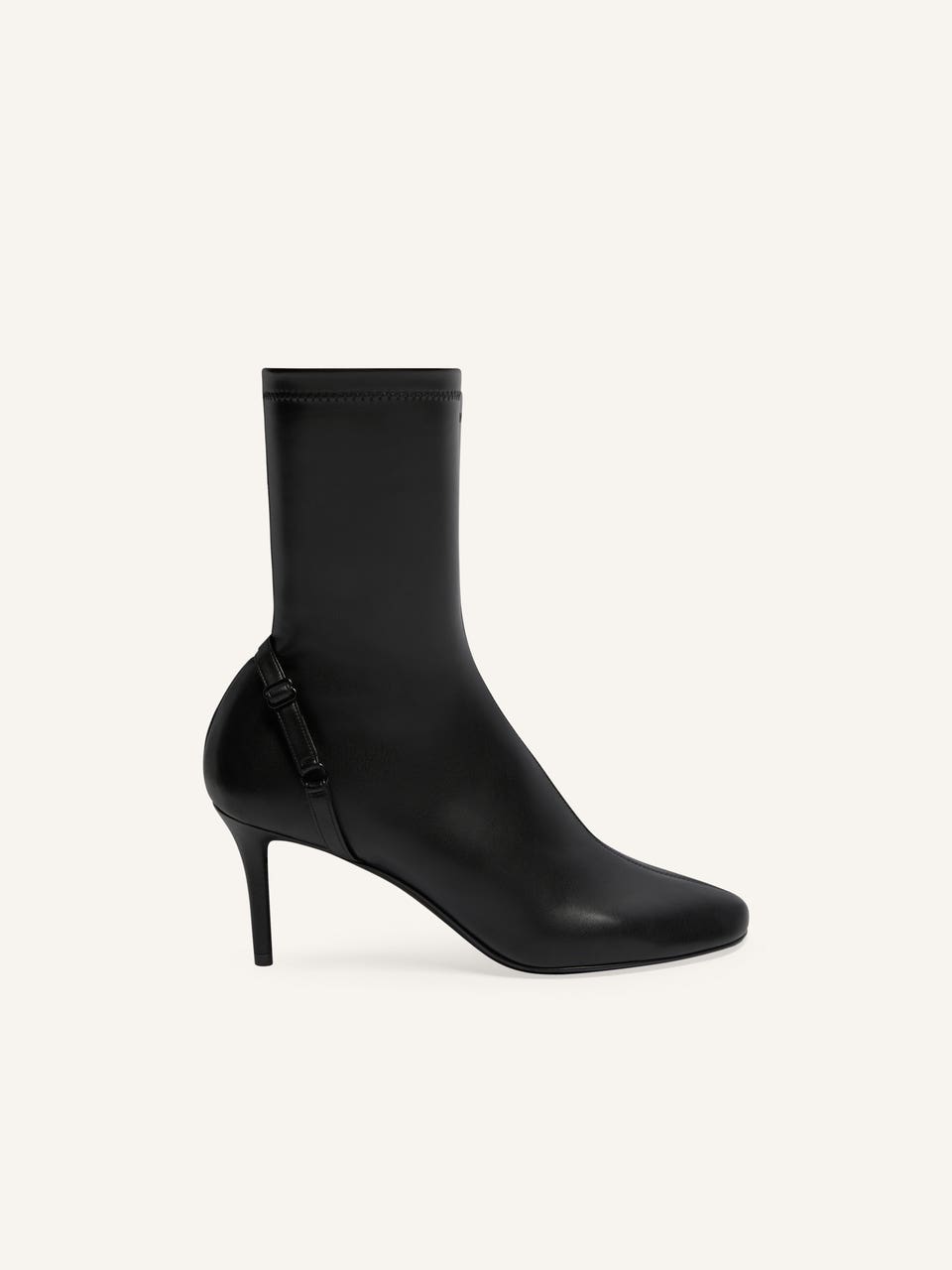 courrèges BOTTINES OBLIQUE EFFET CUIR STRETCH