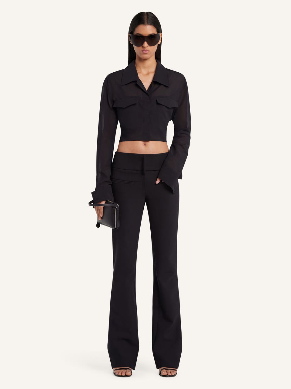 Courrèges CHEMISE COURTE EN COTON 2 POCHES