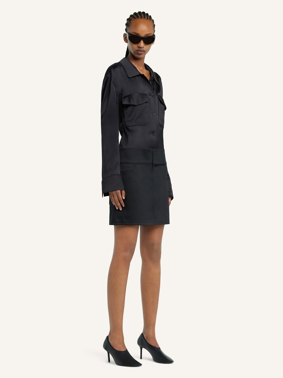 Courrèges CHEMISE EN SATIN 2 POCHES