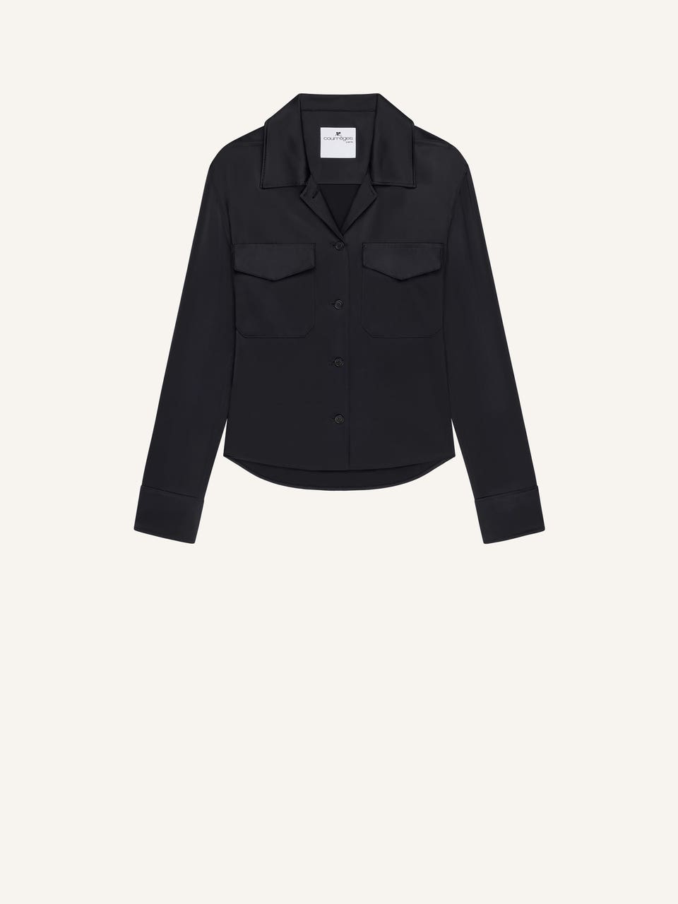 courrèges CHEMISE EN SATIN 2 POCHES