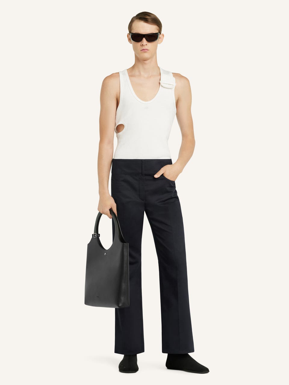 Courrèges DÉBARDEUR EN JERSEY À CÔTES FINES