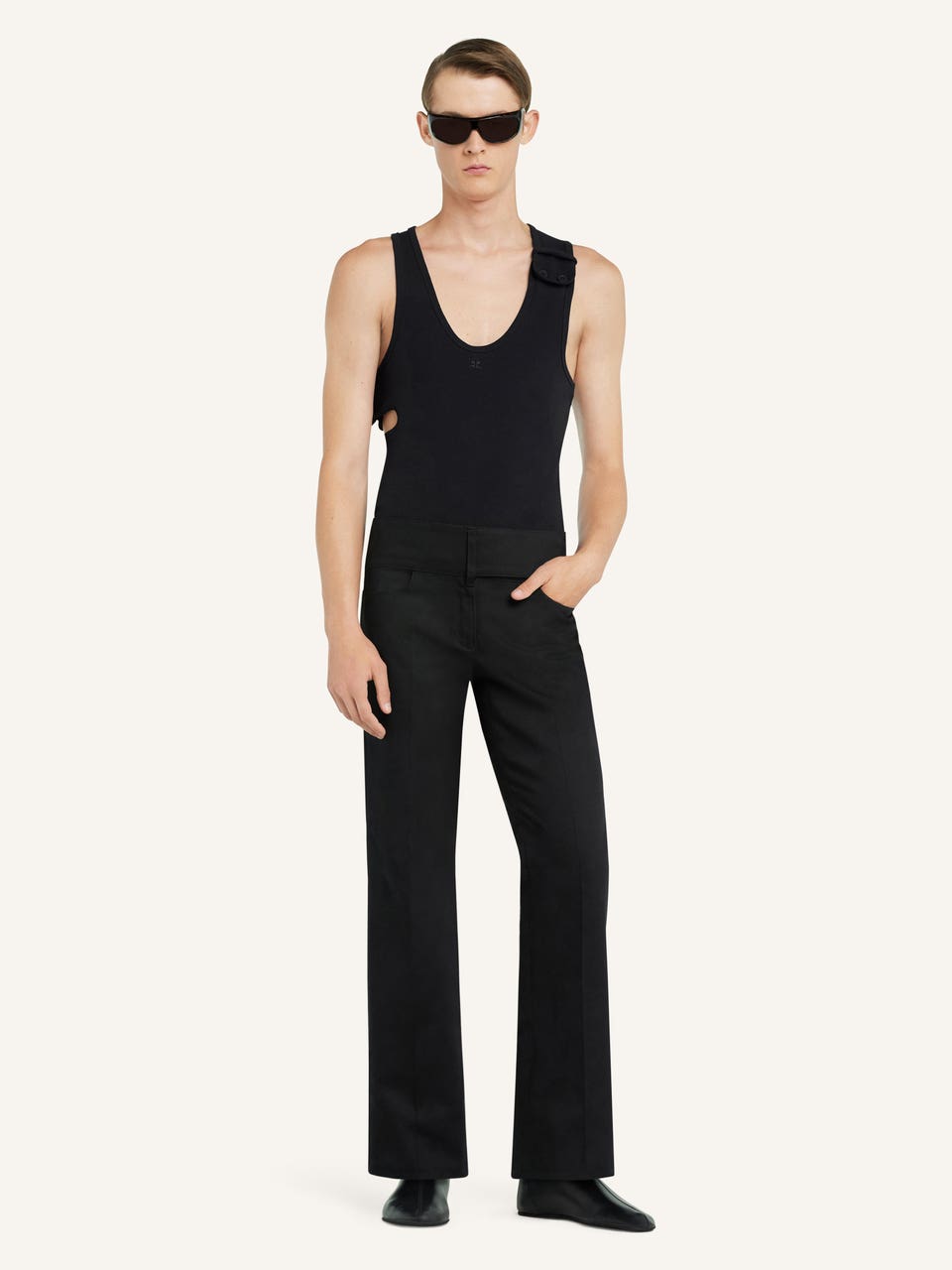 Courrèges DÉBARDEUR EN JERSEY À CÔTES FINES