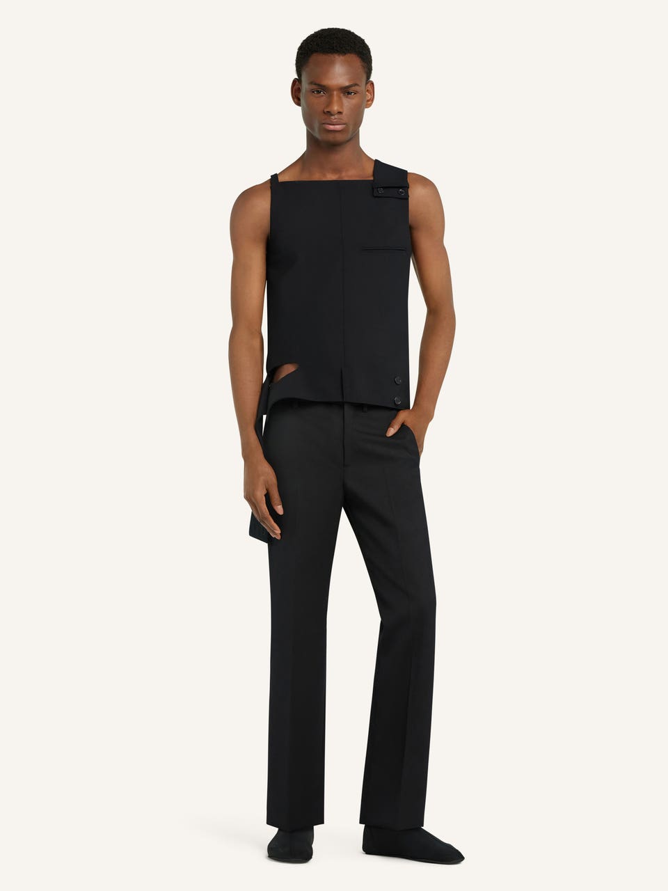 Courrèges DÉBARDEUR TAILLEUR EN LAINE MELANGÉE