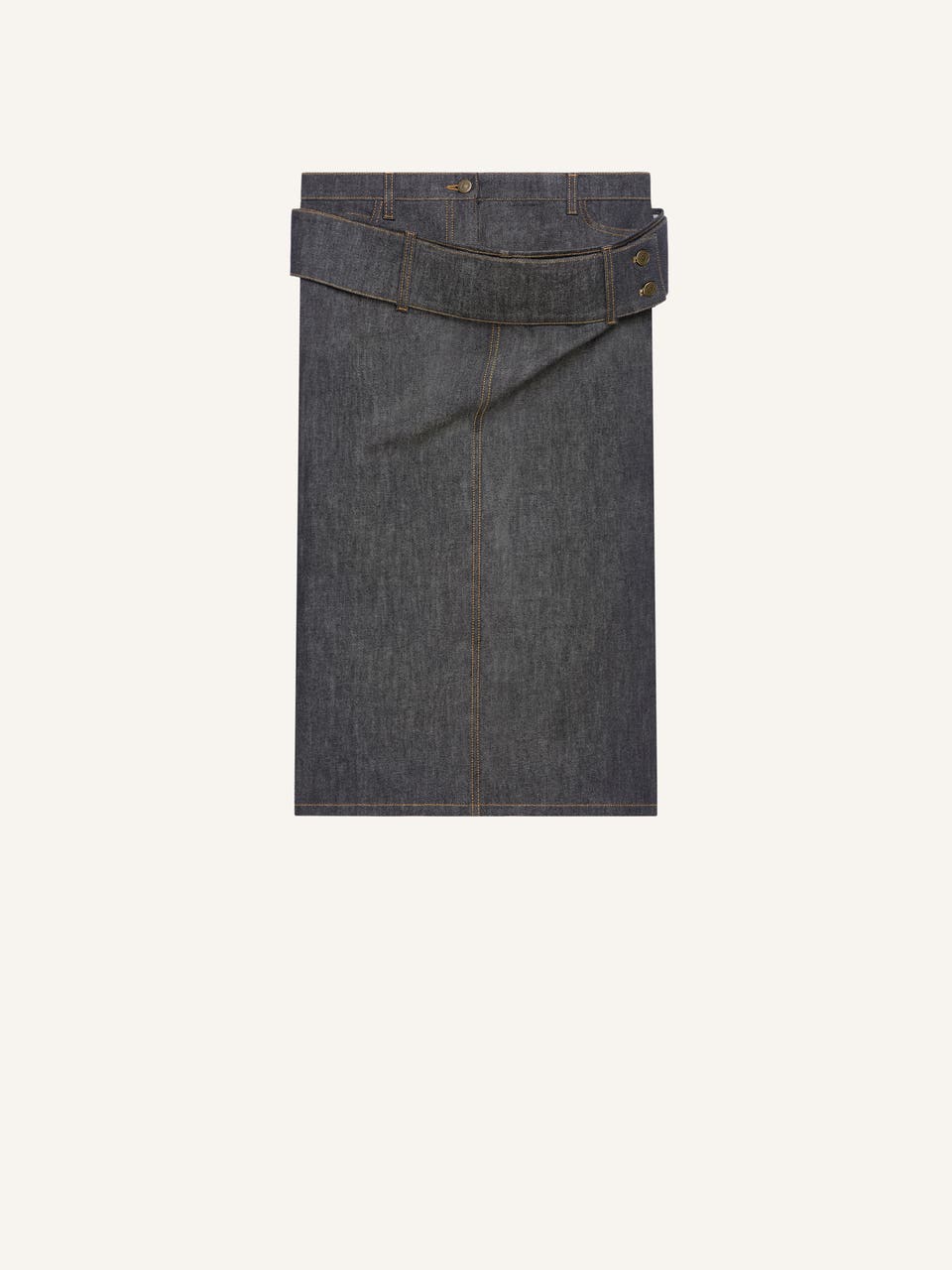 courrèges DOUBLE BELT DENIM SKIRT