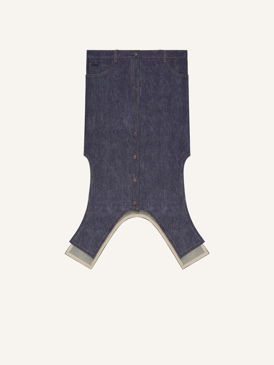 courrèges JUPE LONGUE INVERSÉE EN DENIM