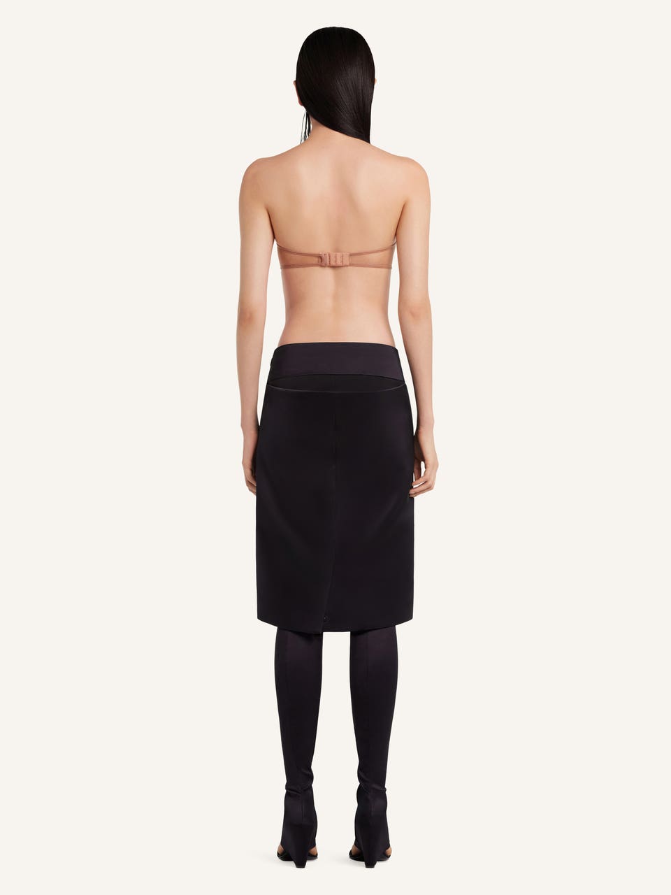 Courrèges JUPE OBLIQUE EN SATIN