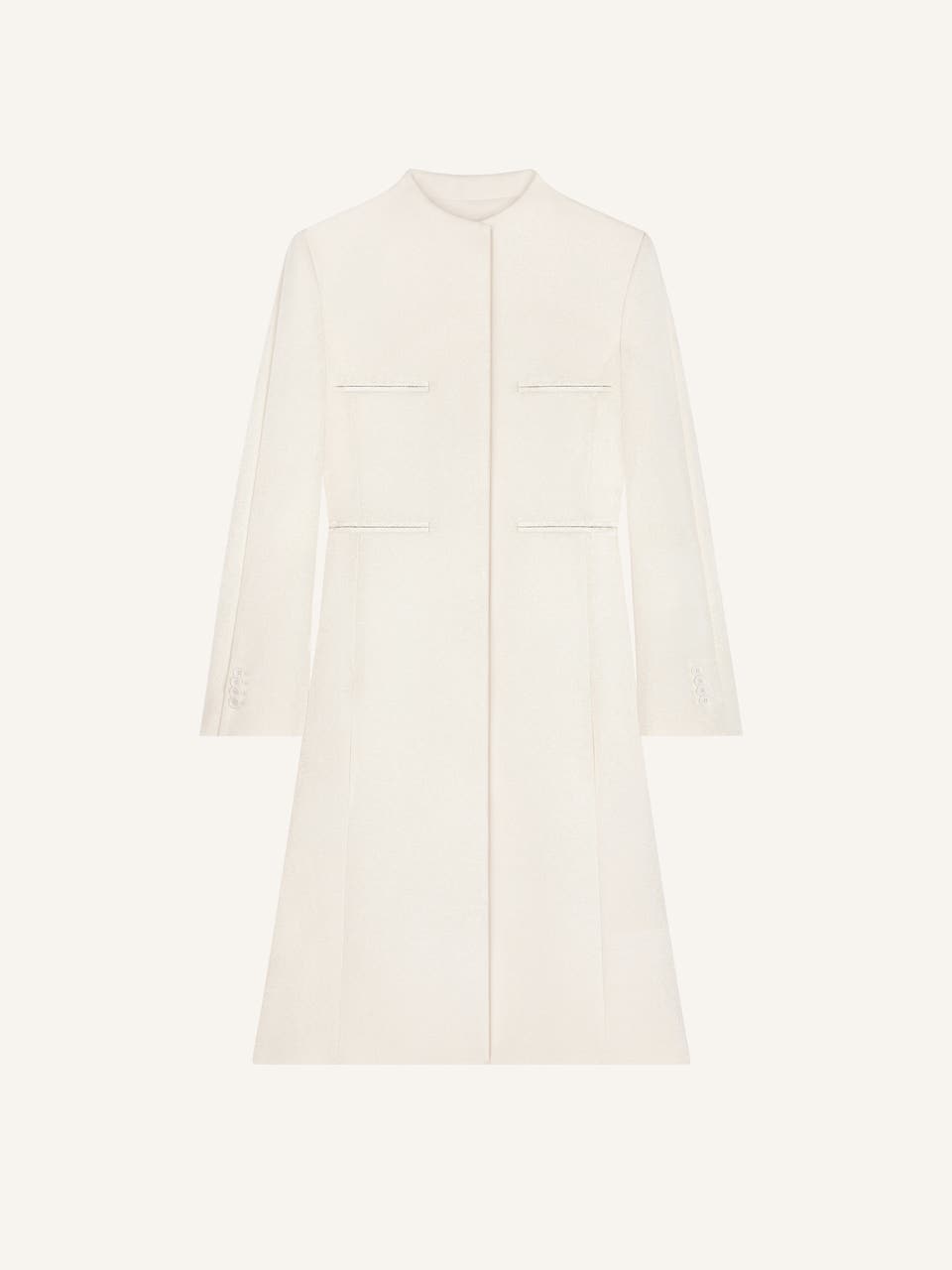 courrèges MANTEAU HÉRITAGE COL OFFICIER EN CRÊPE